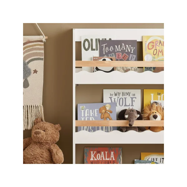 Bibliothèque pour enfants Murale 3 niveaux étagère rangement Meuble enfant livres