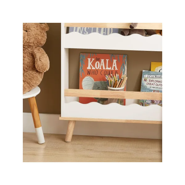 Bibliothèque pour enfants Murale 3 niveaux étagère rangement Meuble enfant livres