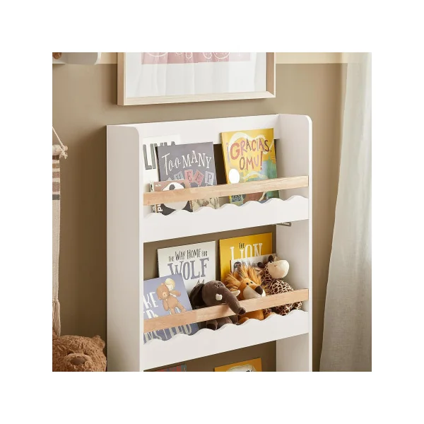 Bibliothèque pour enfants Murale 3 niveaux étagère rangement Meuble enfant livres