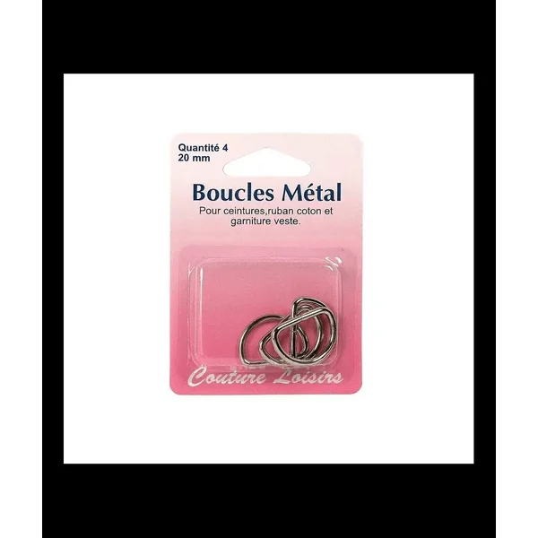 Boucles métal forme D X4 20mm