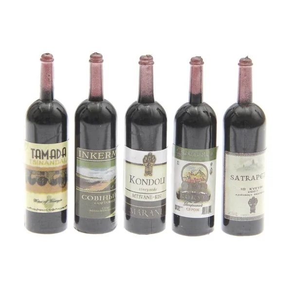 Bouteilles de vin miniatures, 5 pcs pour le monde des lutins - Rico Design