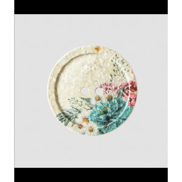 Bouton coton et polyester recyclé motif fleur 2 trous 25mm - Prym