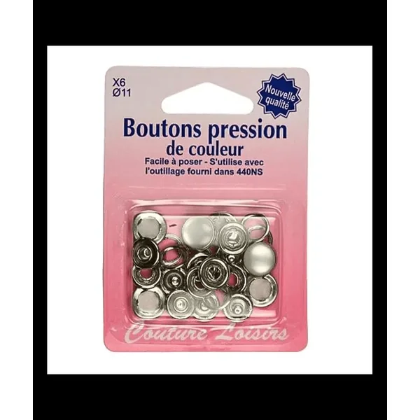 Boutons pression 11 mm couleur perle - Distrifil