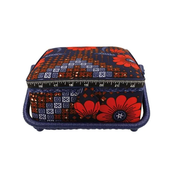 Boîte à couture motif Fleurs - 26x26x19cm - Collection Les merveilles d'Alice