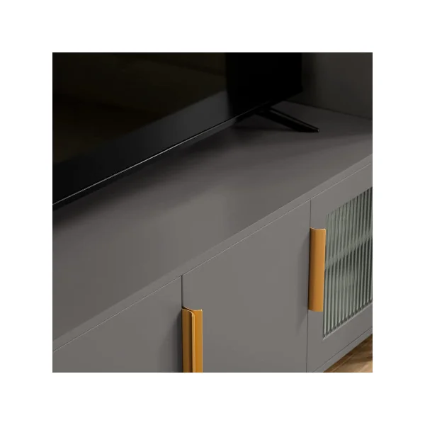 Buffet Bas avec placards gris Buffet Salon Meuble bas gris