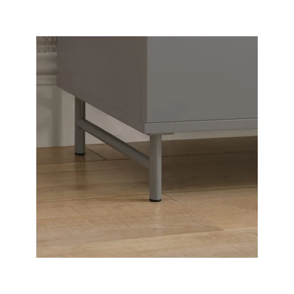 Buffet Bas avec placards gris Buffet Salon Meuble bas gris