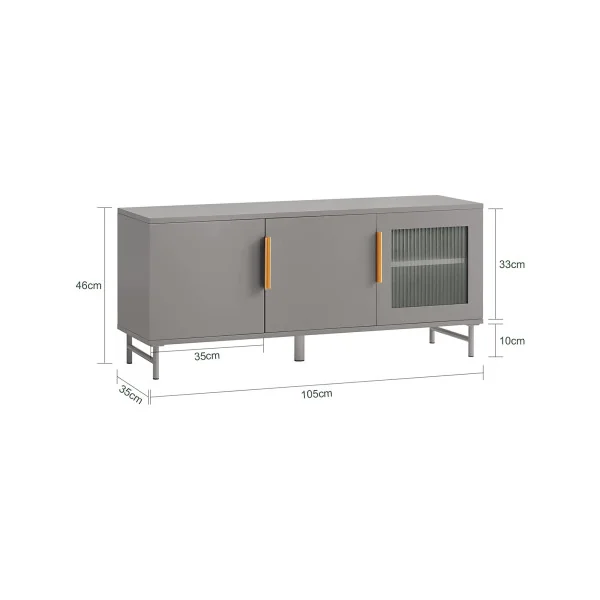 Buffet Bas avec placards gris Buffet Salon Meuble bas gris