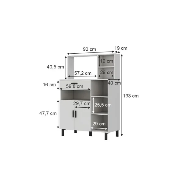 Buffet Blanc Salon Spacieux Buffet de Cuisine Meuble de Cuisine