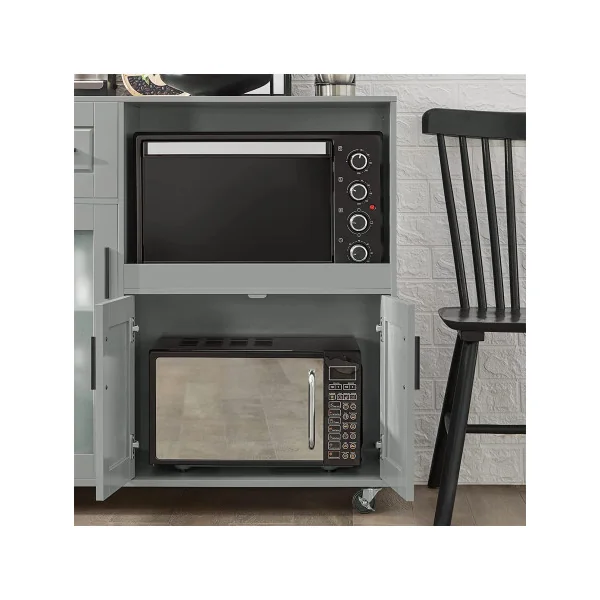 Buffet cuisine 1 tiroir et 3 portes gris Armoire Cuisine mobile