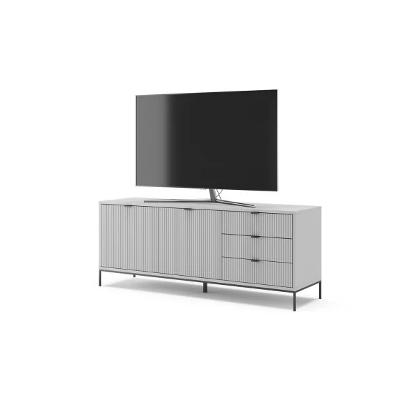 Buffet de salon gris design Buffet gris 2 placards 3 tiroirs Buffet moderne