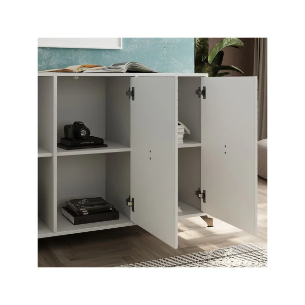 Buffet de salon gris graphique Buffet gris 3 placards Buffet moderne