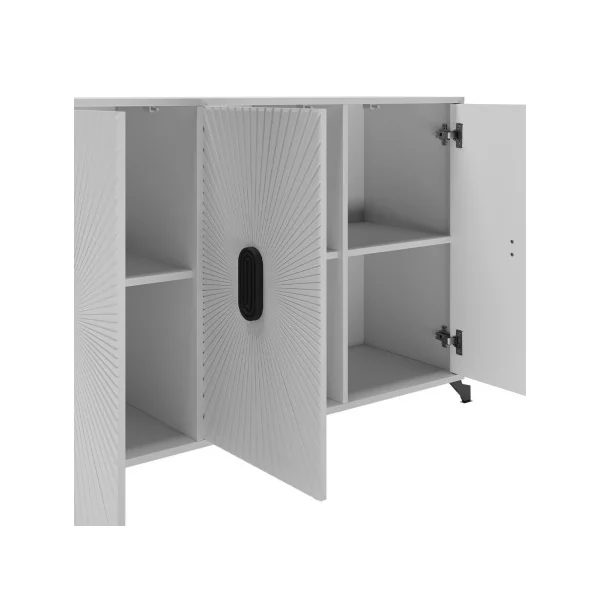 Buffet de salon gris graphique Buffet gris 3 placards Buffet moderne