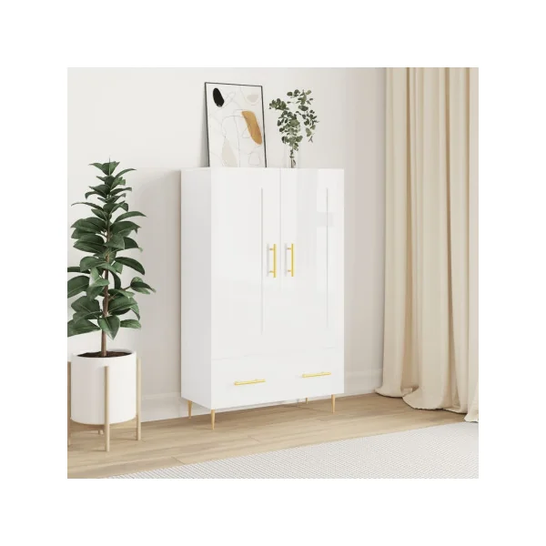 Buffet de Salon Haut Blanc Brillant Buffet Blanc Moderne