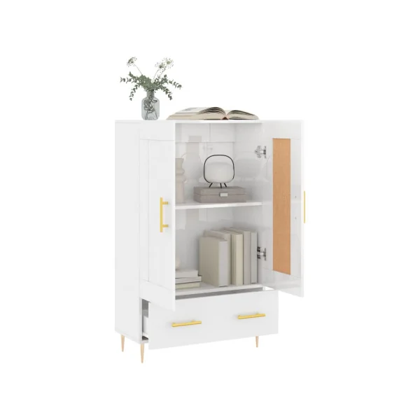 Buffet de Salon Haut Blanc Brillant Buffet Blanc Moderne