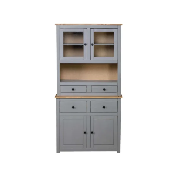 Buffet Haut de Salon 180 cm Buffet Salle à Manger en Pin Massif Gris