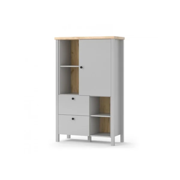Buffet haut de salon gris design Buffet gris 1 placard 2 tiroirs Buffet moderne