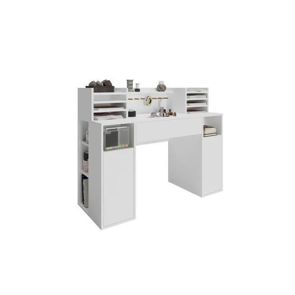 Bureau Blanc avec Nombreux Rangement Bureau Artiste Bureau avec rangement