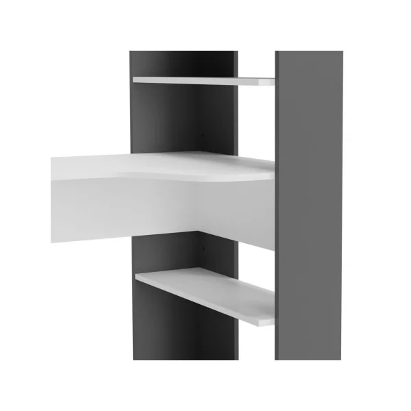 Bureau Blanc et Anthracite Avec Etagères Bureau de travail Bureau moderne