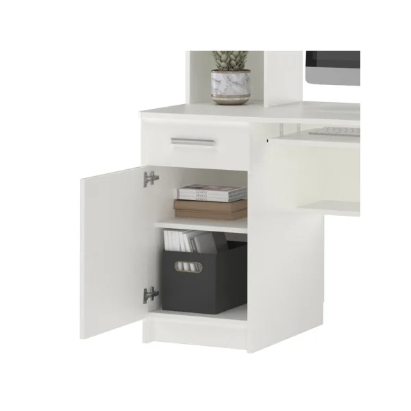 Bureau blanc spacieux avec placards et rangement Bureau avec rangement Bureau informatique