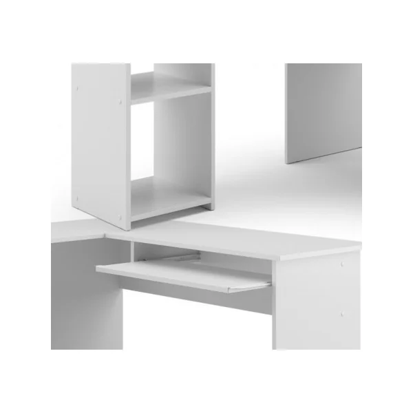 Bureau d'angle blanc moderne Bureau informatique blanc Bureau de travail
