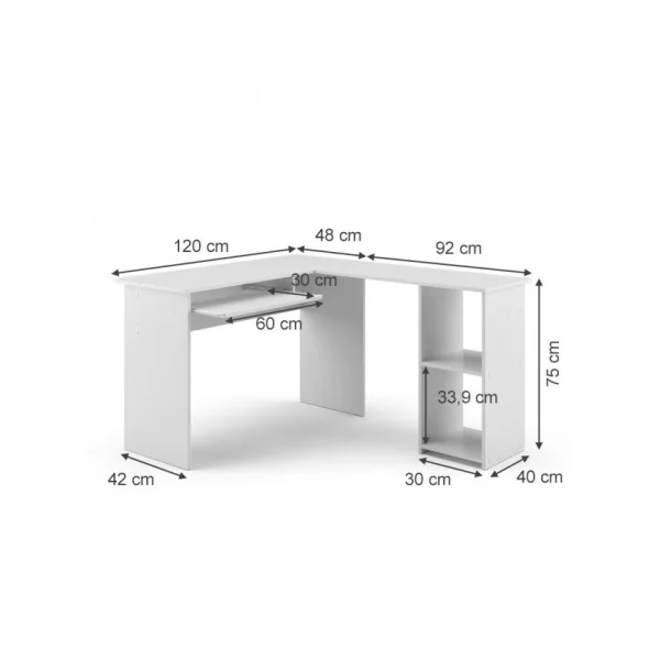 Bureau d'angle blanc moderne Bureau informatique blanc Bureau de travail