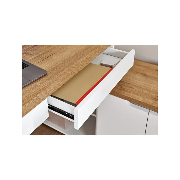 Bureau d'angle blanc réversible Bureau informatique