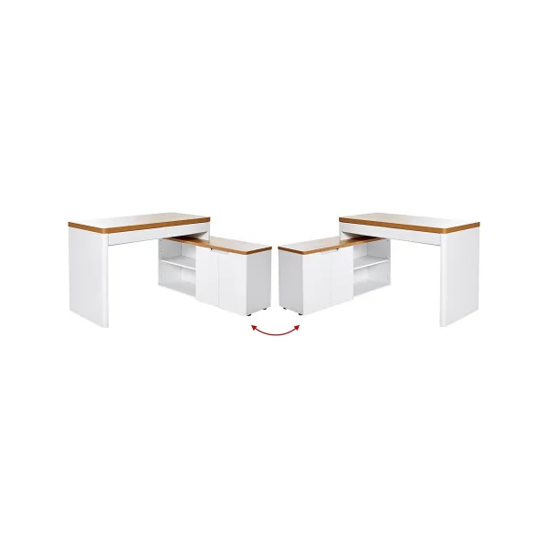 Bureau d'angle blanc réversible Bureau informatique