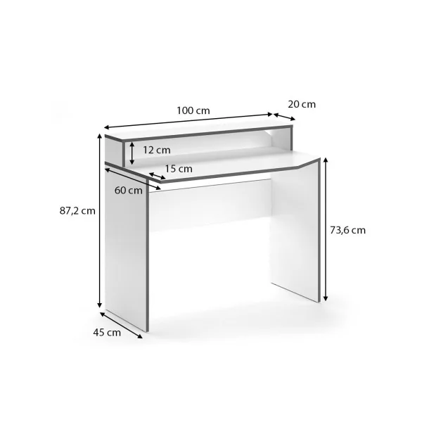 Bureau gaming blanc et gris bureau de jeu bureau gamer bureau informatique