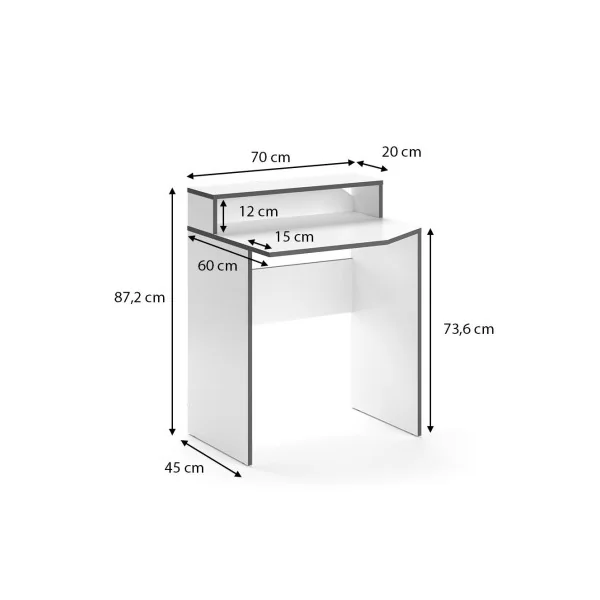 Bureau gaming blanc et gris PM Bureau de jeu Bureau gamer Bureau informatique