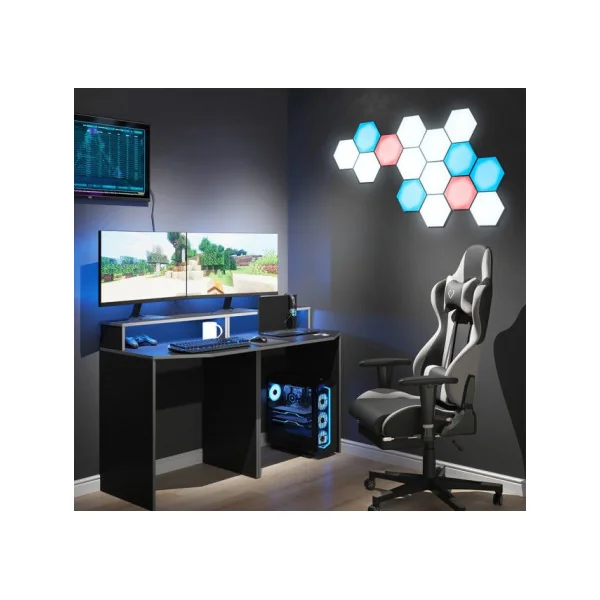 Bureau gaming noir et gris tendance bureau de jeu bureau gamer bureau informatique