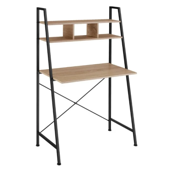 Bureau industriel chêne Table de bureau métal et bois