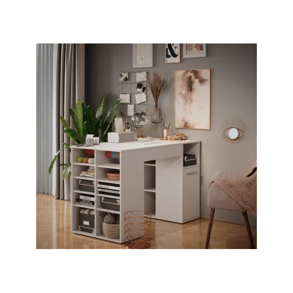 Bureau Polyvalent avec rangements Bureau utilisable des deux cotés Bureau informatique