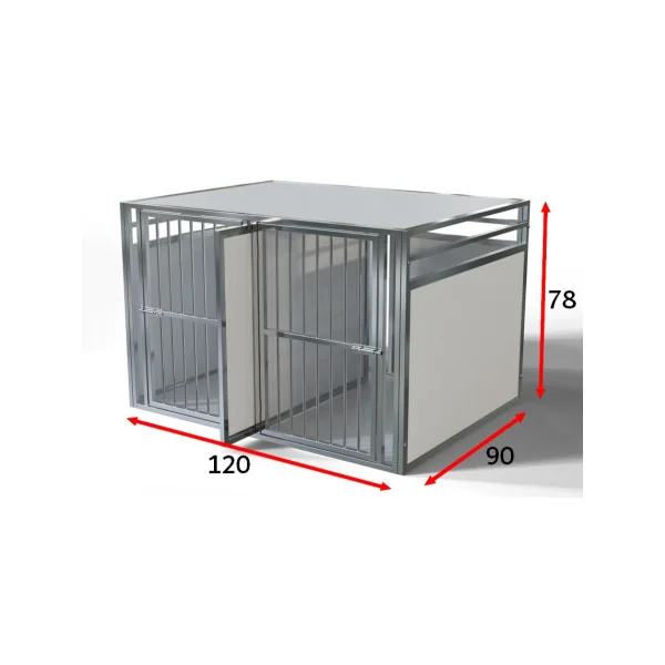 Cage de transport double INOX Double cage chien INOX avec séparation amovible