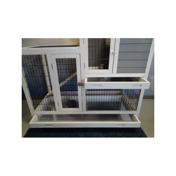 Cage Lapin en Bois Massif Maille Anti Rongement Cage Cochon d'inde Moderne