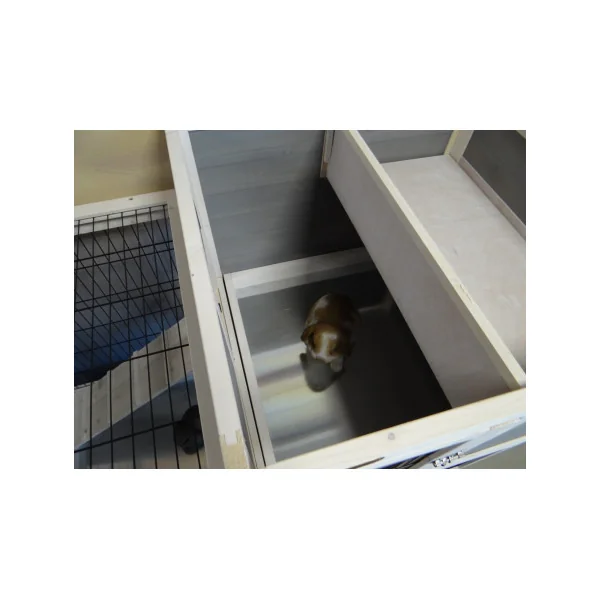 Cage Lapin en Bois Massif Maille Anti Rongement Cage Cochon d'inde Moderne