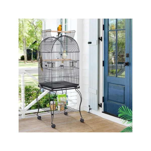 Cage oiseau antique avec support pour perruche canari calopsitte