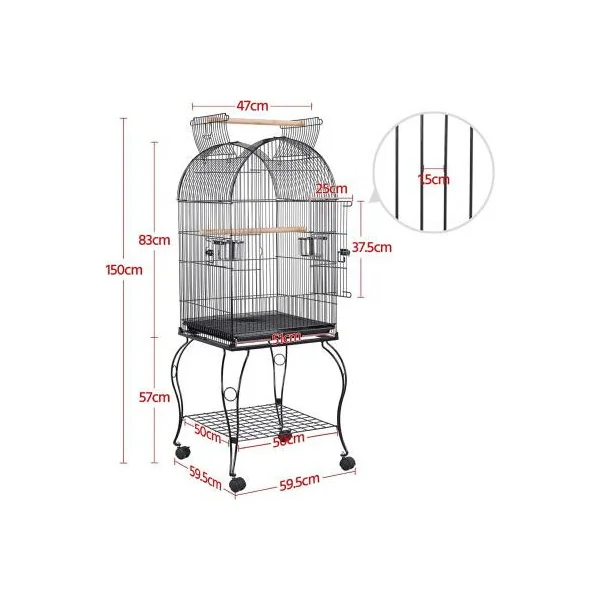 Cage oiseau antique avec support pour perruche canari calopsitte