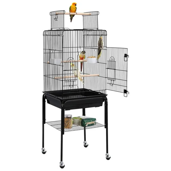 Cage oiseau avec support pour perruche canari mandarin