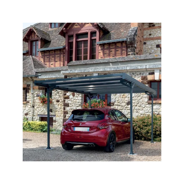 Carport autoportant 15,73m² Carport en Aluminium Toit en polycarbonate Fabrication en France