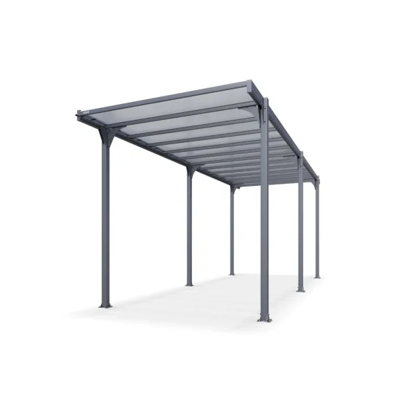 Carport camping car monopente 27,23m² Carport en Aluminium Toit en polycarbonate Fabrication en France