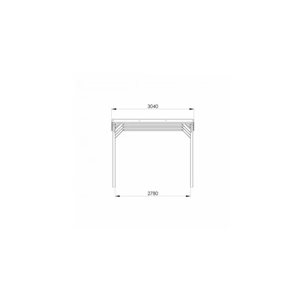 Carport voiture 15,56m² Pin Sylvestre autoclave Toiture PVC Abri voiture bois massif
