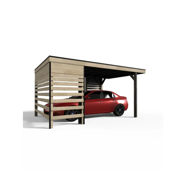 Carport voiture 3 x 4,80 m Sapin blanc du Nord Abri voiture Carport avec toiture