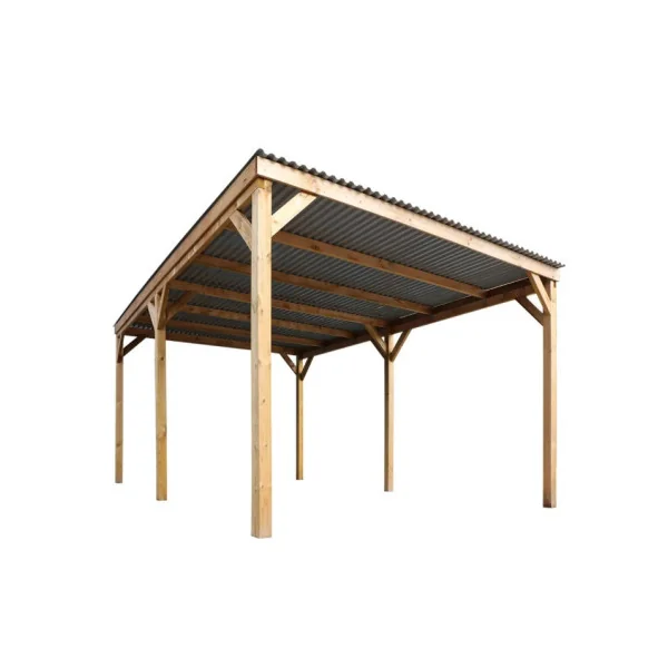 Carport voiture pin autoclave Abri voiture Carport avec toiture en PVC