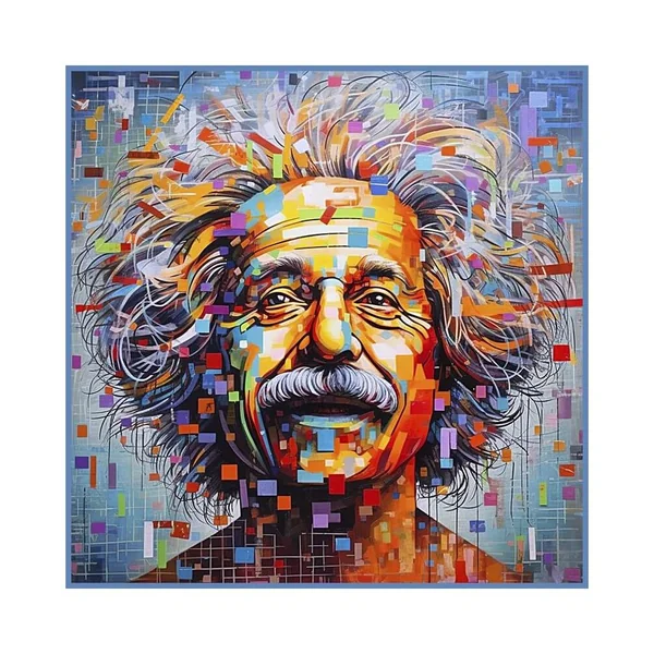 Carré simili cuir 44x44 cm Einstein