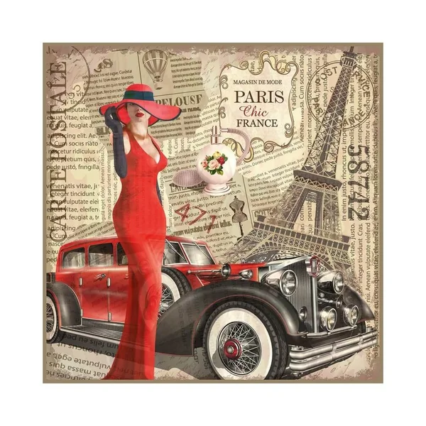 Carré simili cuir 44x44 cm PARIS chic