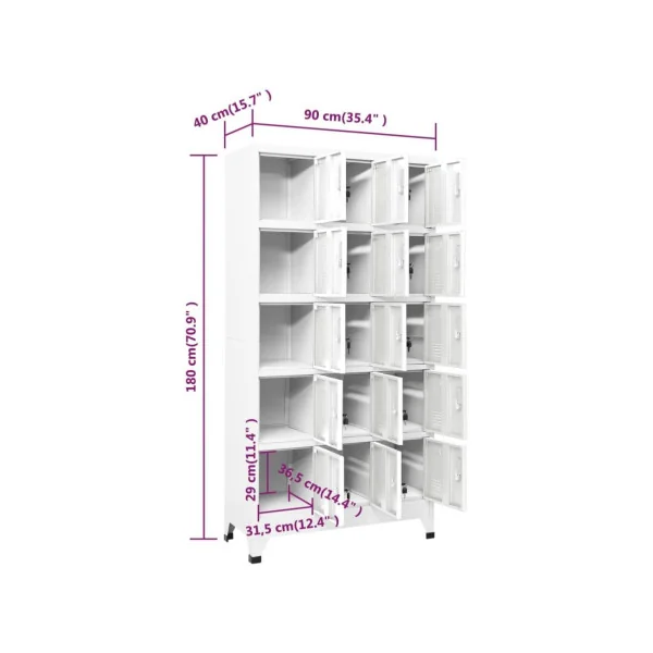 Casier en métal vestiaire professionnel armoire en acier x15 cases