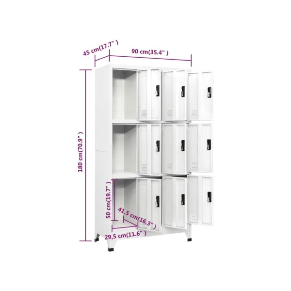 Casier en métal vestiaire professionnel armoire en acier x9 cases