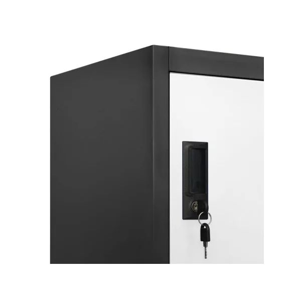 Casier vestiaire anthracite et blanc Armoire acier x6 Vestiaire professionnel Armoire métal 6 cases