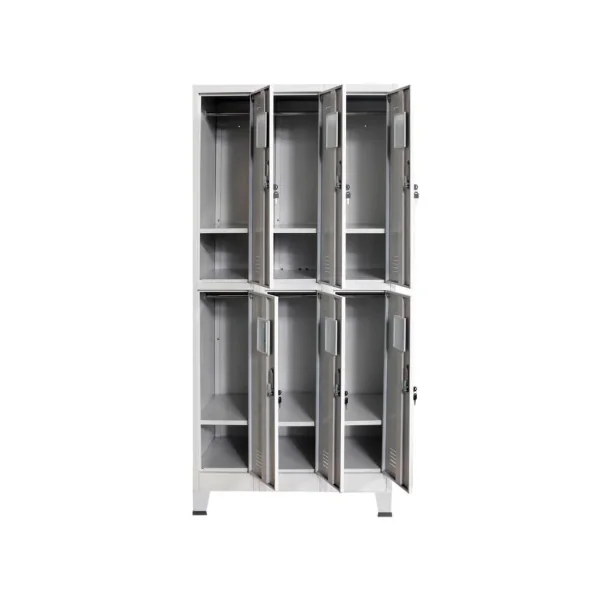 Casier vestiaire armoire acier x6 Vestiaire professionnel Armoire métal 6 cases