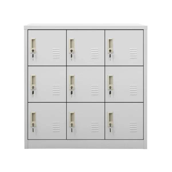 Casier vestiaire armoire en acier 9 compartiments gris Vestiaire professionnel Armoire métal 9 cases
